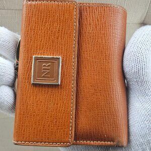 Vintage Nina Ricci Wallet Purse Card Holder Brown Leather Billfold Coin Pocket